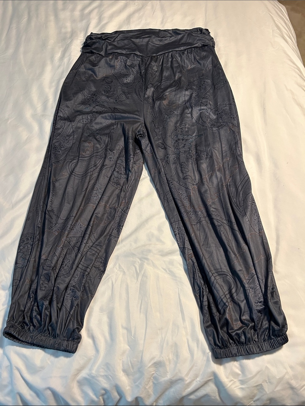 Black Paisley Lounge Jogger Pants
